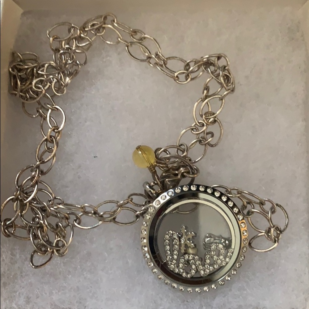 Origami Owl Chain with Locket and Charms